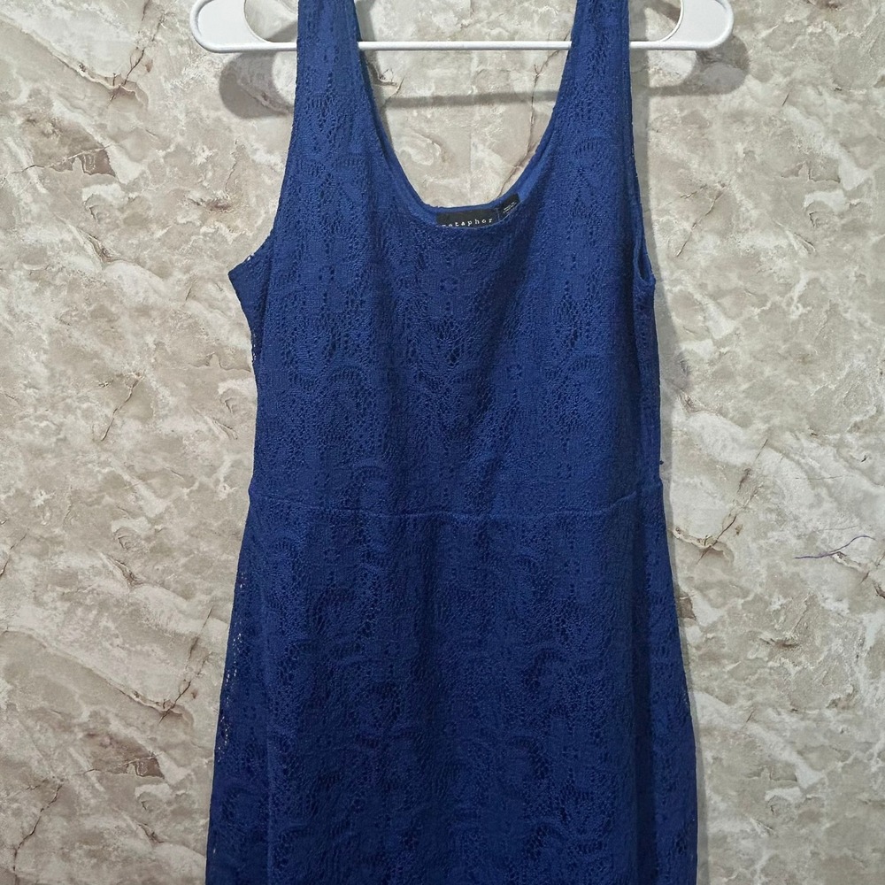 Metaphor Blue Lace Dress‎ Sleeveless Party Cocktail Lined XL